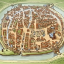 Middeleeuwse stad - voor Brandaan, uitg. Malmberg